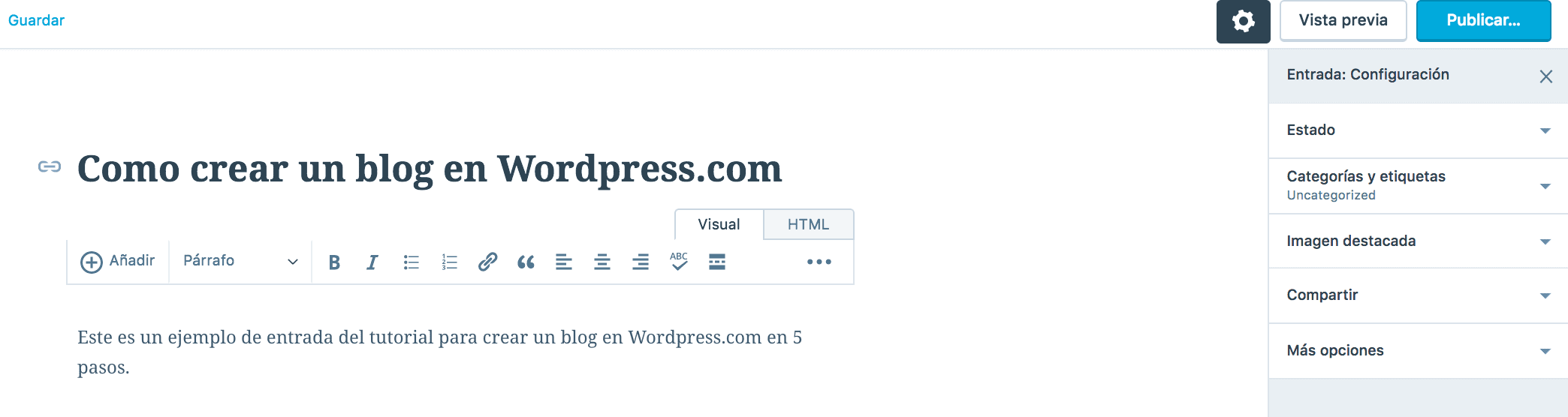 Entrada WordPress com