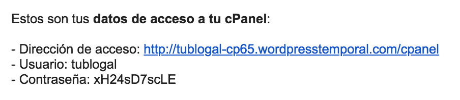 acceso cpanel