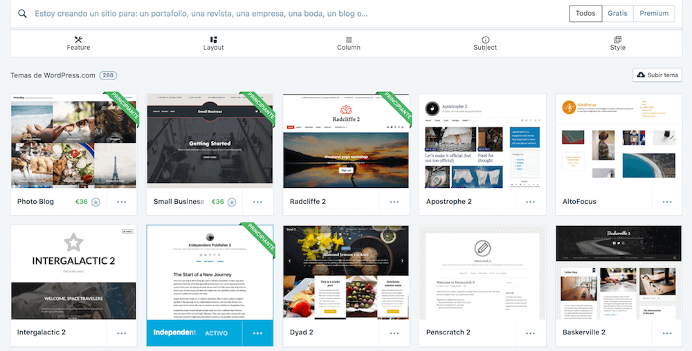 temas wordpress.com