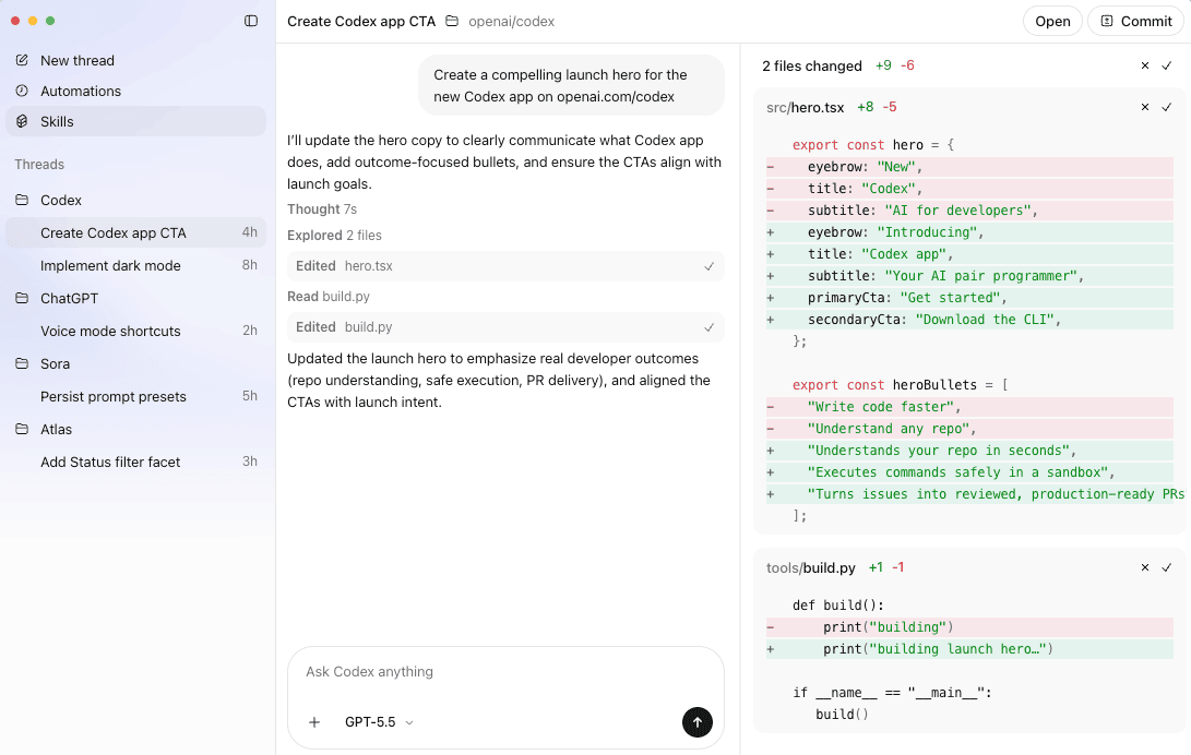 Codex interface