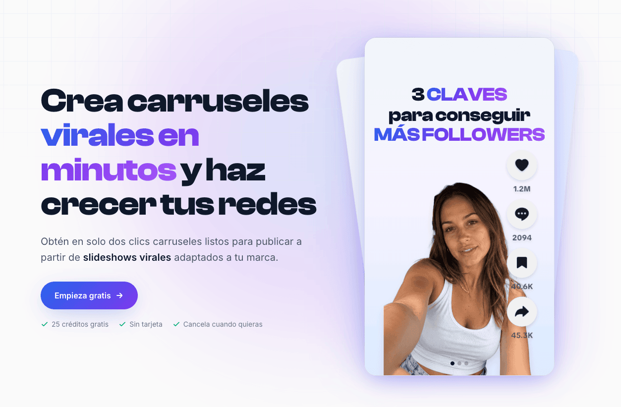 Viral carousels web app