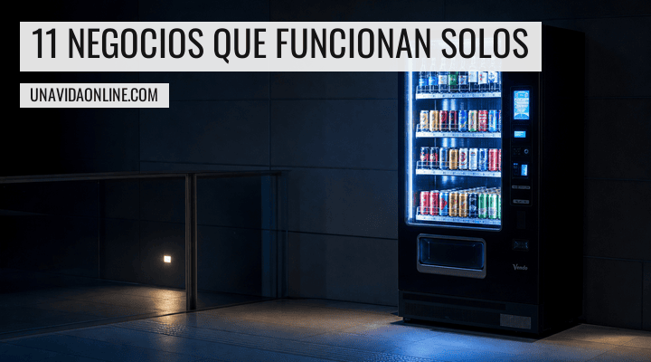 Negocios que funcionan solos: máquina de vending operando de noche sin personal